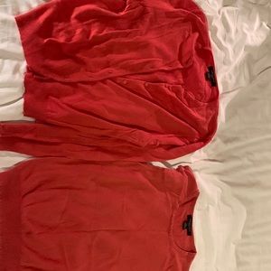Coral sweater set. Now likely a small size.